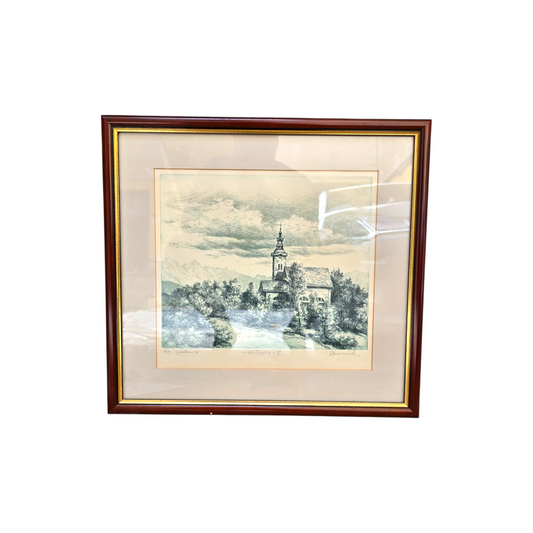 Miligoj Dominko; Grafika; "Sveta Trojica"; 45 cm x 43 cm