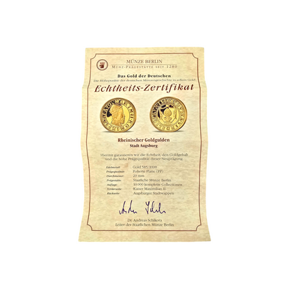 Zlatnik ''AUGSBURG'' 14K 585/1000; masa=3.53g