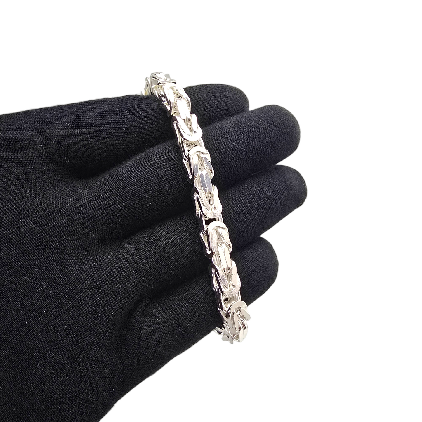 Srebrna zapestnica Kraljevi vez (L) 925/1000; masa=52.04g