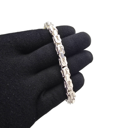 Srebrna zapestnica Kraljevi vez (L) 925/1000; masa=52.04g