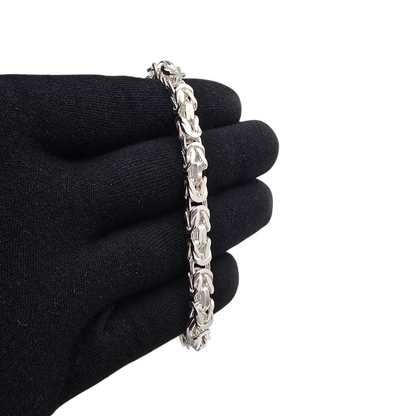 Srebrna zapestnica Kraljevi vez (M) 925/1000; masa=35.97g