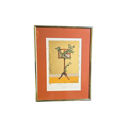 Rudi Španzl; grafika; "Zelene note"; 26cm x 34cm