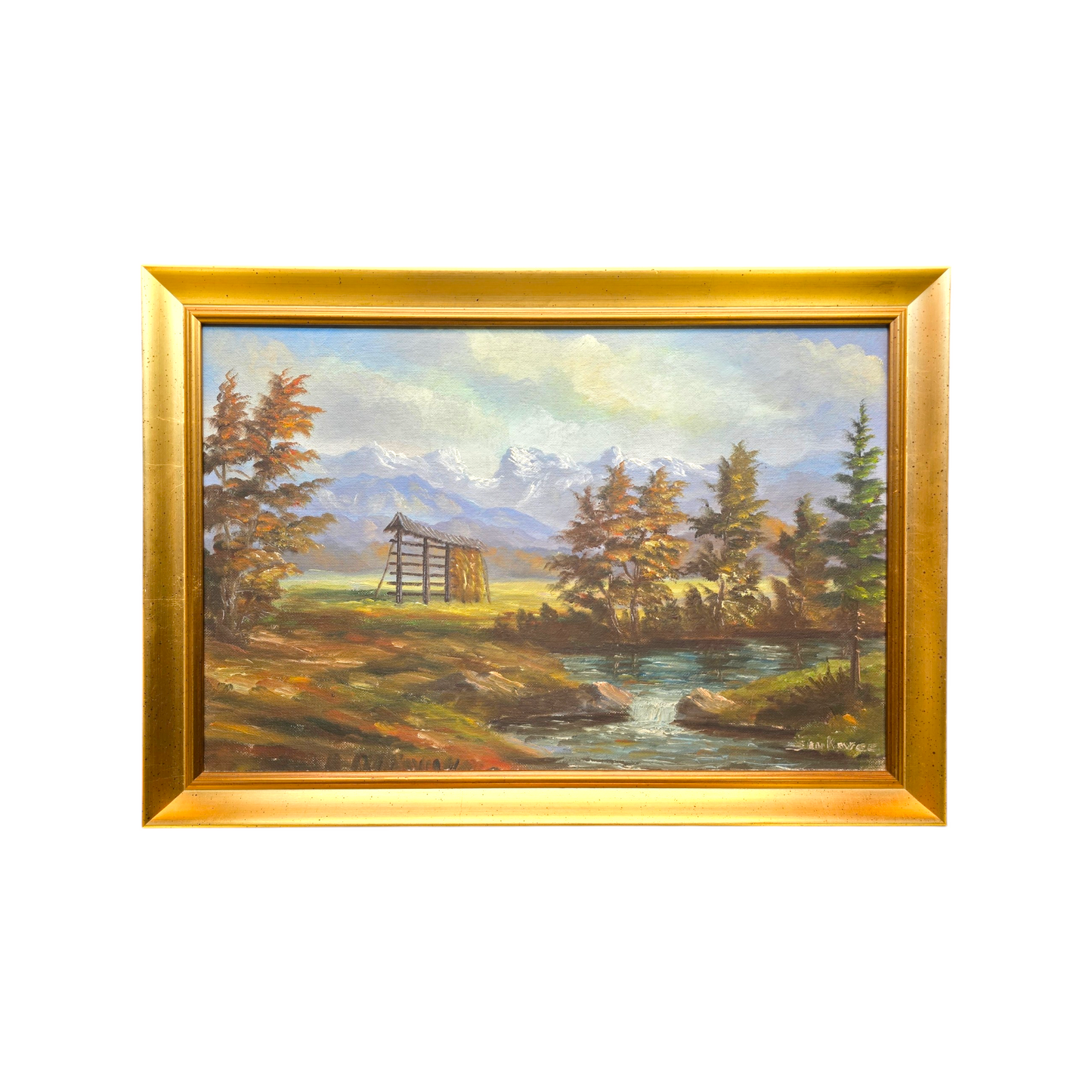 Janez Šinkovec; olje na platno; pokrajina; 68cm x 48cm