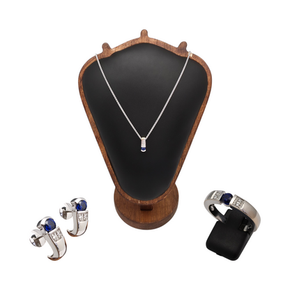 Set diamantnega nakita SAFIR 18K 750/1000 + Certifikati