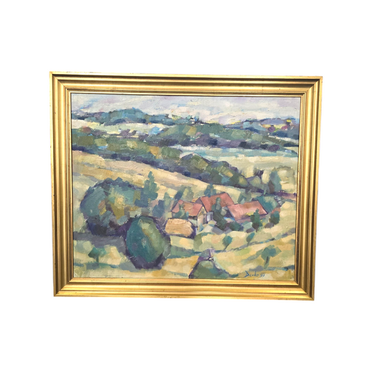 Jože Denko; olje na platno; veduta; 83 cm X 70 cm