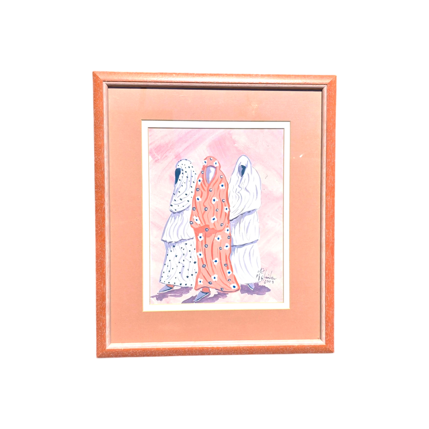Mokhtar Ghailan; Akril; "Zakrite ženske"; 41 cm x 48 cm