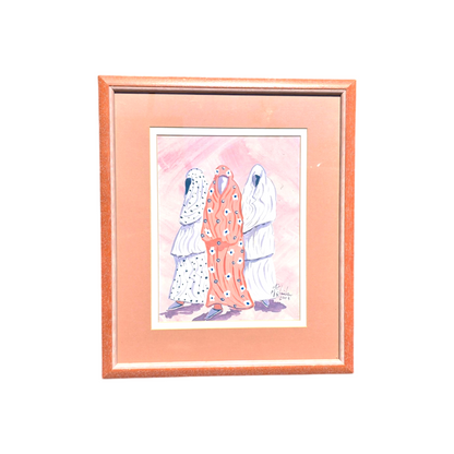 Mokhtar Ghailan; Akril; "Zakrite ženske"; 41 cm x 48 cm