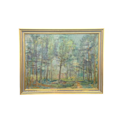 Janez Šibila; jajčna tempera; "Gozd"; 103 cm × 81 cm