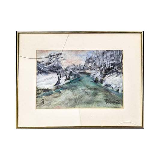 KOVAČIČ 91 Pastel Zimska pokrajina 40cm x 31,50cm