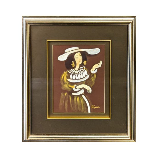 JURIJ KRAVCOV Mešana tehnika Dama 45cm x 52cm