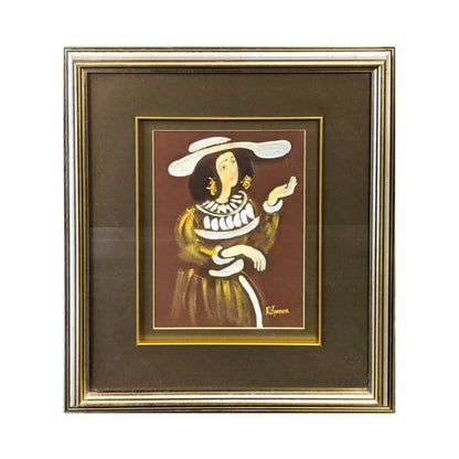JURIJ KRAVCOV Mešana tehnika Dama 45cm x 52cm