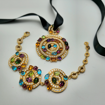 Diamantni obesek + diamantna zapestnica BVLGARI Astrale/Allegra