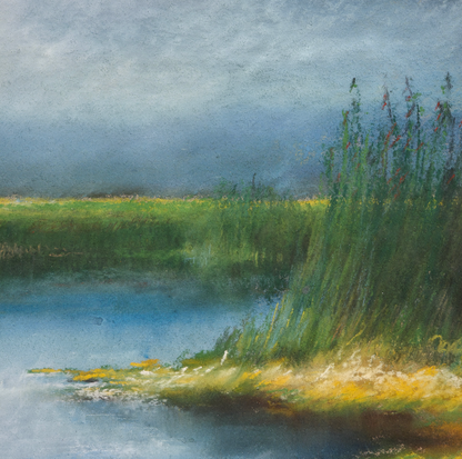 N/A; mešana tehnika; "Barje"; 61 cm x 51 cm