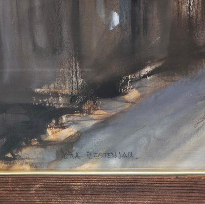 Dora Plestenjak; akvarel; "Škofja loka"; 95 cm x 71 cm