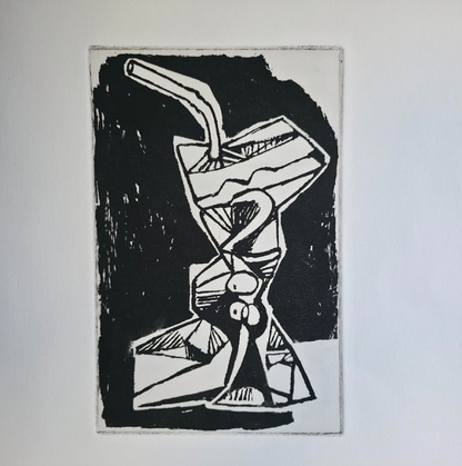 Branko Suhy; grafika; "Koktejl IV."; 35 cm x 50 cm